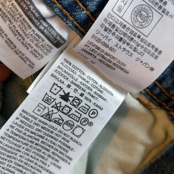 Levi's Loose Fit Overalls Dark - Medium Wash Denim Jeans Jumpsuit 90s Mom - Picture 10 of 11